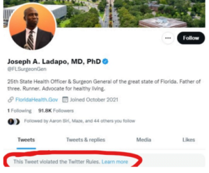 Read more about the article Florida State Surgeon General Dr. Joseph Ladapo had not only slammed the ridiculous Covid policies but recommends against the COVID-19 mRNA vaccines citing an “increased risk of cardiac-related death.”