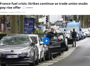 Read more about the article While tensions rise at Northern French gas stations with gas shortage in France  the French government has decided to send the police to check fuel tanks.