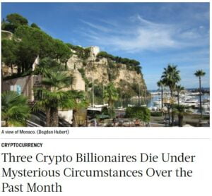 Read more about the article Why have three notable crypto luminaries died suddenly within a few weeks of one another?