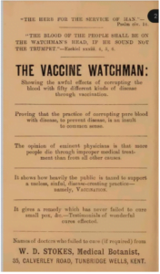 Read more about the article “The Vaccine Watchman” of W.D. Strokes of 1888 proves that vaccinating people with disease to prevent diseases is an insult to common sense.