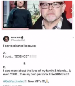 Read more about the article While Adam Rich  fully vaccinated  is dead at 54  the unvaccinated he called “assholes” are still alive.