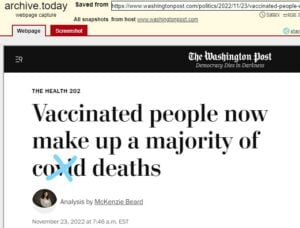 Read more about the article The media admits that there was a rise of excess deaths in 2022  that hospitals cannot catch up with the demand and that vaccinated people now make up the majority of deaths.
