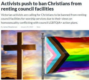 Read more about the article Victorian activists in the City of Stonnington believe that Christians are to be barred from renting council facilities for worship services.