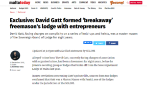 Read more about the article Can David Gatt,  a former freemason,  clarify if he was a freemason at the time when Daphne was assassinated?