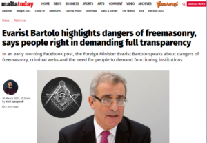 Read more about the article How former minister Evarist Bartolo’s post about freemasons is on point as to what is going on in our court,  police force,  the military,  parliament and other institutions and in the trial of Yorgen Fenech.