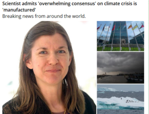 Read more about the article Judith Curry, a climate scientist, tells the New York Post that there is a manufactured consensus on the alleged climate change crisis