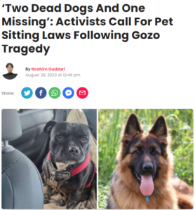 Read more about the article When are Anton Refalo and Alicia Bugeja Said going to wake up from their slumber and regulate pet sitters and groomers?