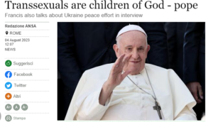 Read more about the article Pope Francis: transsexuals are children of God
