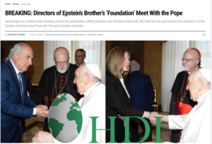 Read more about the article The Vatican, under the helm of Pope Francis, continues to keep its track record of meeting unsavory characters – the Humpty Dumtpy Institute and its directors