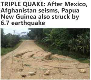 Read more about the article More earthquakes in one day: Mexico, Afghanistan and Papua New Guinea