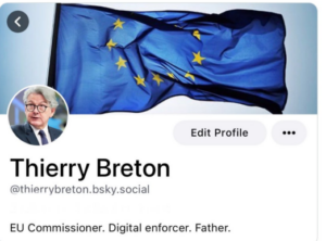 Read more about the article For the sake of censorship, EU commissioner Thierry Breton promotes X’s rival platform ‘Bluesky’