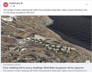 Read more about the article The raping of Malta’s land continues: the luxury dwellings in Wied Babu