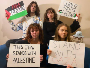 Read more about the article Puppet Greta Thunberg goes on strike ‘in solidarity with Palestine and the Gaza Strip’