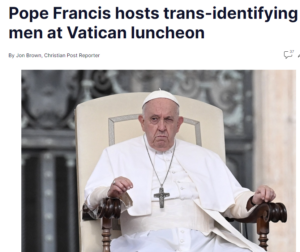 Read more about the article Pope Francis has hosted a transgender group which works as prostitutes for a Vatican luncheon