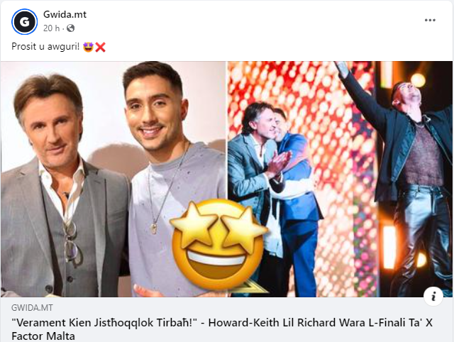 Read more about the article With their vote, the Maltese people have shown Howard Keith what the X Factor is all about